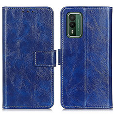 Custodia Portafoglio In Pelle Cover con Supporto K04Z per Nokia XR21 Blu