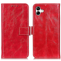 Custodia Portafoglio In Pelle Cover con Supporto K04Z per Samsung Galaxy A05 Rosso