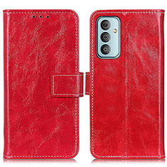 Custodia Portafoglio In Pelle Cover con Supporto K04Z per Samsung Galaxy F13 4G Rosso