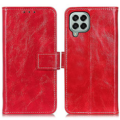 Custodia Portafoglio In Pelle Cover con Supporto K04Z per Samsung Galaxy M33 5G Rosso