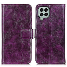 Custodia Portafoglio In Pelle Cover con Supporto K04Z per Samsung Galaxy M33 5G Viola