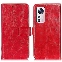 Custodia Portafoglio In Pelle Cover con Supporto K04Z per Xiaomi Mi 12 Lite 5G Rosso