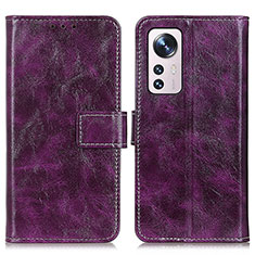 Custodia Portafoglio In Pelle Cover con Supporto K04Z per Xiaomi Mi 12 Lite 5G Viola