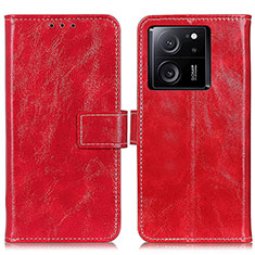 Custodia Portafoglio In Pelle Cover con Supporto K04Z per Xiaomi Mi 13T 5G Rosso