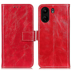 Custodia Portafoglio In Pelle Cover con Supporto K04Z per Xiaomi Redmi 13C Rosso