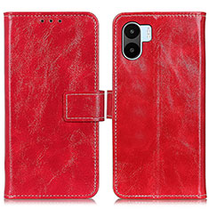 Custodia Portafoglio In Pelle Cover con Supporto K04Z per Xiaomi Redmi A2 Plus Rosso