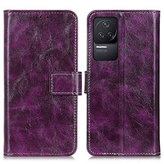 Custodia Portafoglio In Pelle Cover con Supporto K04Z per Xiaomi Redmi K50 5G Viola