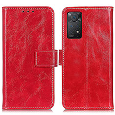 Custodia Portafoglio In Pelle Cover con Supporto K04Z per Xiaomi Redmi Note 11 Pro 4G Rosso