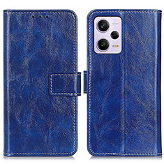 Custodia Portafoglio In Pelle Cover con Supporto K04Z per Xiaomi Redmi Note 12 Explorer Blu