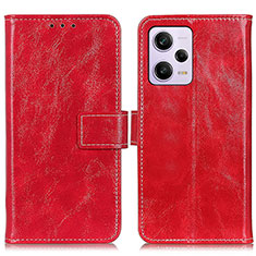 Custodia Portafoglio In Pelle Cover con Supporto K04Z per Xiaomi Redmi Note 12 Explorer Rosso