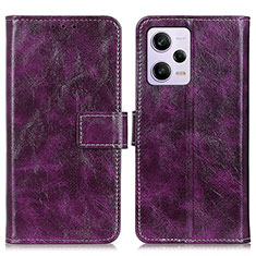 Custodia Portafoglio In Pelle Cover con Supporto K04Z per Xiaomi Redmi Note 12 Pro+ Plus 5G Viola