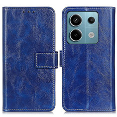 Custodia Portafoglio In Pelle Cover con Supporto K04Z per Xiaomi Redmi Note 13 Pro 5G Blu