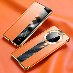 Custodia Portafoglio In Pelle Cover con Supporto K05 per Huawei Mate 40 Pro Arancione