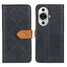 Custodia Portafoglio In Pelle Cover con Supporto K05Z per Huawei Nova 11 Pro Nero