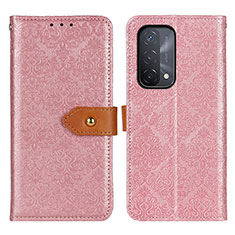 Custodia Portafoglio In Pelle Cover con Supporto K05Z per Oppo A54 5G Rosa