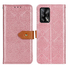 Custodia Portafoglio In Pelle Cover con Supporto K05Z per Oppo A95 4G Rosa