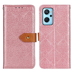 Custodia Portafoglio In Pelle Cover con Supporto K05Z per Oppo A96 4G Rosa