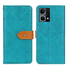 Custodia Portafoglio In Pelle Cover con Supporto K05Z per Oppo F21 Pro 4G Verde