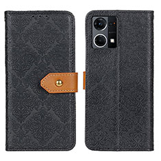 Custodia Portafoglio In Pelle Cover con Supporto K05Z per Oppo F21s Pro 4G Nero