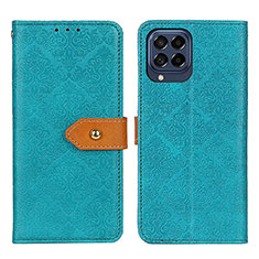 Custodia Portafoglio In Pelle Cover con Supporto K05Z per Samsung Galaxy M53 5G Verde