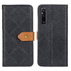 Custodia Portafoglio In Pelle Cover con Supporto K05Z per Sony Xperia 1 V Nero