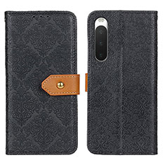 Custodia Portafoglio In Pelle Cover con Supporto K05Z per Sony Xperia 10 V Nero