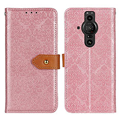 Custodia Portafoglio In Pelle Cover con Supporto K05Z per Sony Xperia PRO-I Rosa