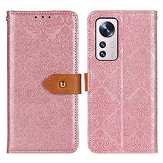 Custodia Portafoglio In Pelle Cover con Supporto K05Z per Xiaomi Mi 12 5G Rosa