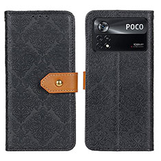 Custodia Portafoglio In Pelle Cover con Supporto K05Z per Xiaomi Poco X4 Pro 5G Nero