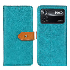 Custodia Portafoglio In Pelle Cover con Supporto K05Z per Xiaomi Poco X4 Pro 5G Verde
