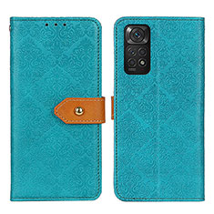 Custodia Portafoglio In Pelle Cover con Supporto K05Z per Xiaomi Redmi Note 11 4G (2022) Verde