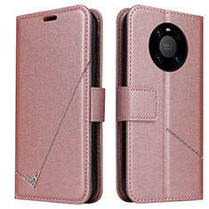 Custodia Portafoglio In Pelle Cover con Supporto K06 per Huawei Mate 40E Pro 4G Oro Rosa