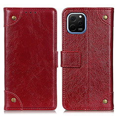Custodia Portafoglio In Pelle Cover con Supporto K06Z per Huawei Enjoy 50z Rosso