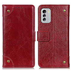 Custodia Portafoglio In Pelle Cover con Supporto K06Z per Nokia G60 5G Rosso