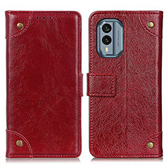 Custodia Portafoglio In Pelle Cover con Supporto K06Z per Nokia X30 5G Rosso