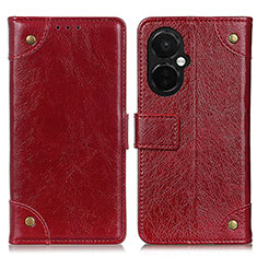Custodia Portafoglio In Pelle Cover con Supporto K06Z per OnePlus Nord CE 3 5G Rosso