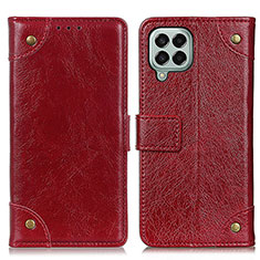 Custodia Portafoglio In Pelle Cover con Supporto K06Z per Samsung Galaxy M33 5G Rosso