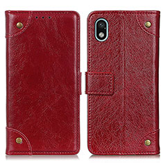 Custodia Portafoglio In Pelle Cover con Supporto K06Z per Sony Xperia Ace III Rosso