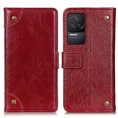 Custodia Portafoglio In Pelle Cover con Supporto K06Z per Xiaomi Redmi K50 5G Rosso