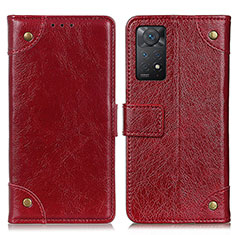 Custodia Portafoglio In Pelle Cover con Supporto K06Z per Xiaomi Redmi Note 11 Pro 4G Rosso