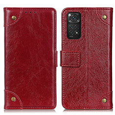 Custodia Portafoglio In Pelle Cover con Supporto K06Z per Xiaomi Redmi Note 11S 4G Rosso