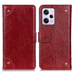 Custodia Portafoglio In Pelle Cover con Supporto K06Z per Xiaomi Redmi Note 12 Explorer Rosso
