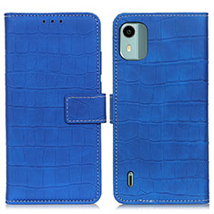Custodia Portafoglio In Pelle Cover con Supporto K07Z per Nokia C12 Blu