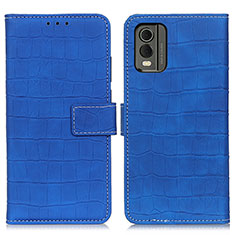 Custodia Portafoglio In Pelle Cover con Supporto K07Z per Nokia C210 Blu