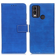 Custodia Portafoglio In Pelle Cover con Supporto K07Z per Nokia C22 Blu