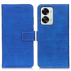 Custodia Portafoglio In Pelle Cover con Supporto K07Z per OnePlus Nord 2T 5G Blu