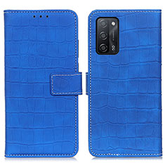 Custodia Portafoglio In Pelle Cover con Supporto K07Z per Oppo A53s 5G Blu