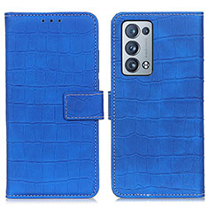 Custodia Portafoglio In Pelle Cover con Supporto K07Z per Oppo Reno6 Pro 5G Blu