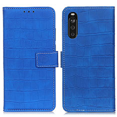 Custodia Portafoglio In Pelle Cover con Supporto K07Z per Sony Xperia 10 III Blu