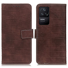 Custodia Portafoglio In Pelle Cover con Supporto K07Z per Xiaomi Redmi K40S 5G Marrone